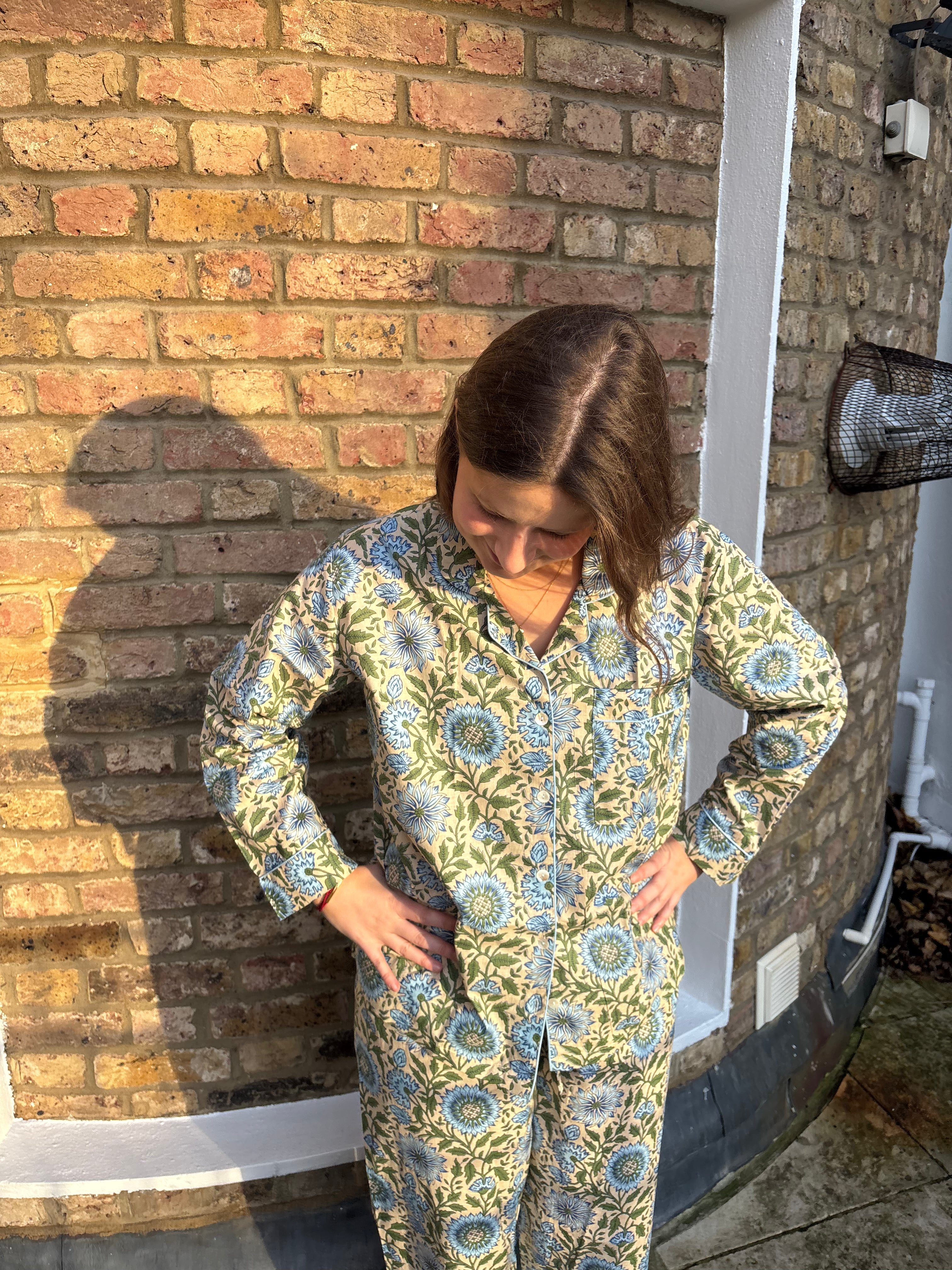 Emerald Green Block Print Pyjamas SET