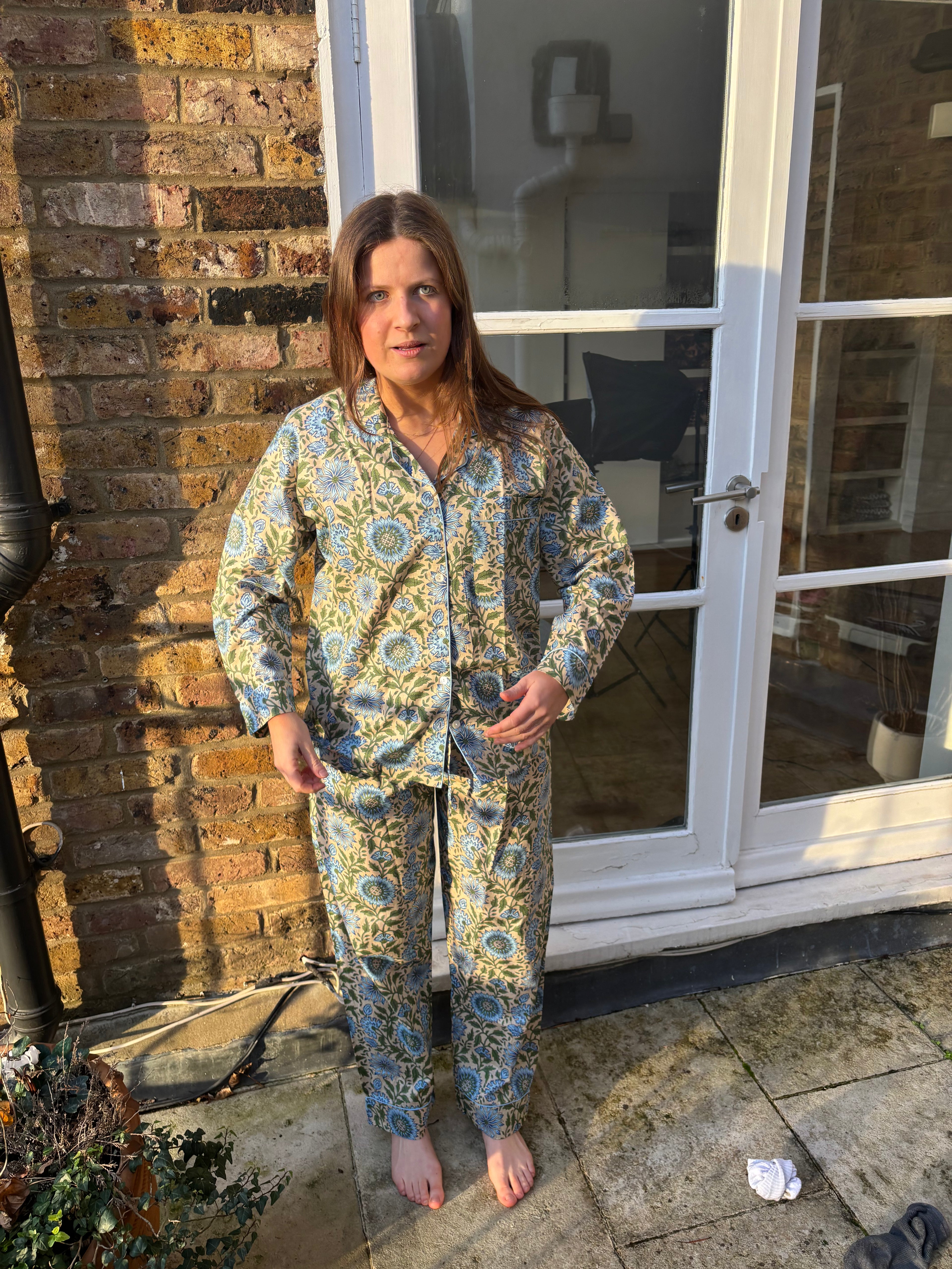 Emerald Green Block Print Pyjamas SET