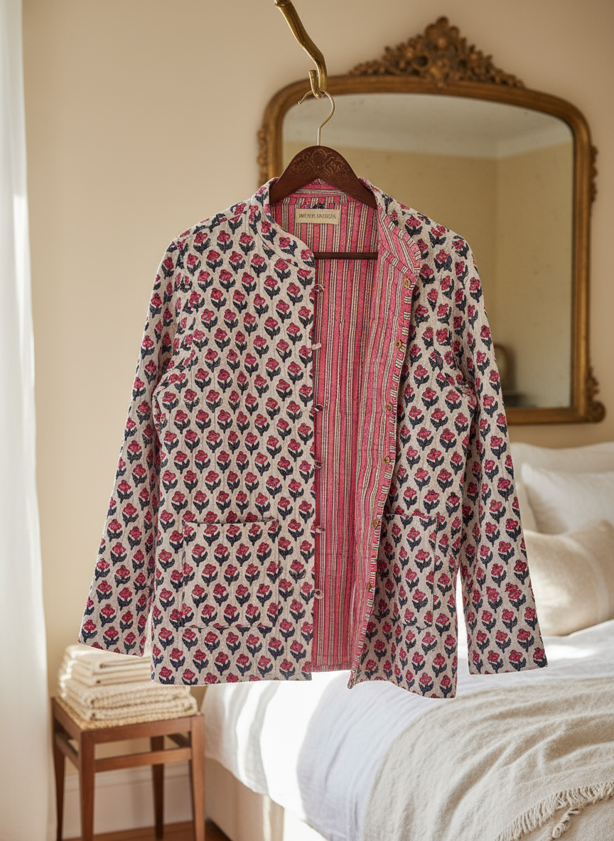 Pink jacket lifestyle shot 3